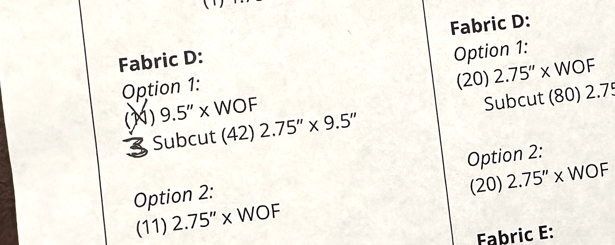 April 2026 Corrections for Della Quilt Pattern