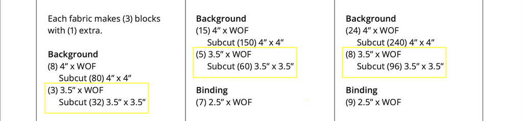 July 2025 Corrections for Jubilee Quilt Pattern