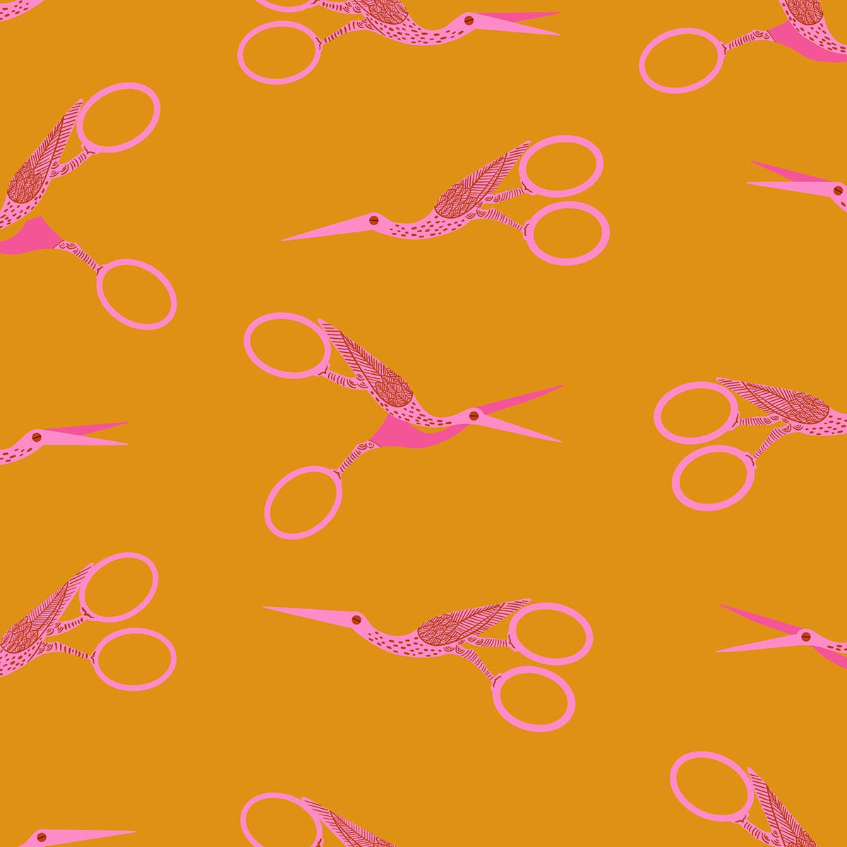 1-800-Notion - Stork Scissors - Honey - Ruby Star Society - Moda - 1/2 yd