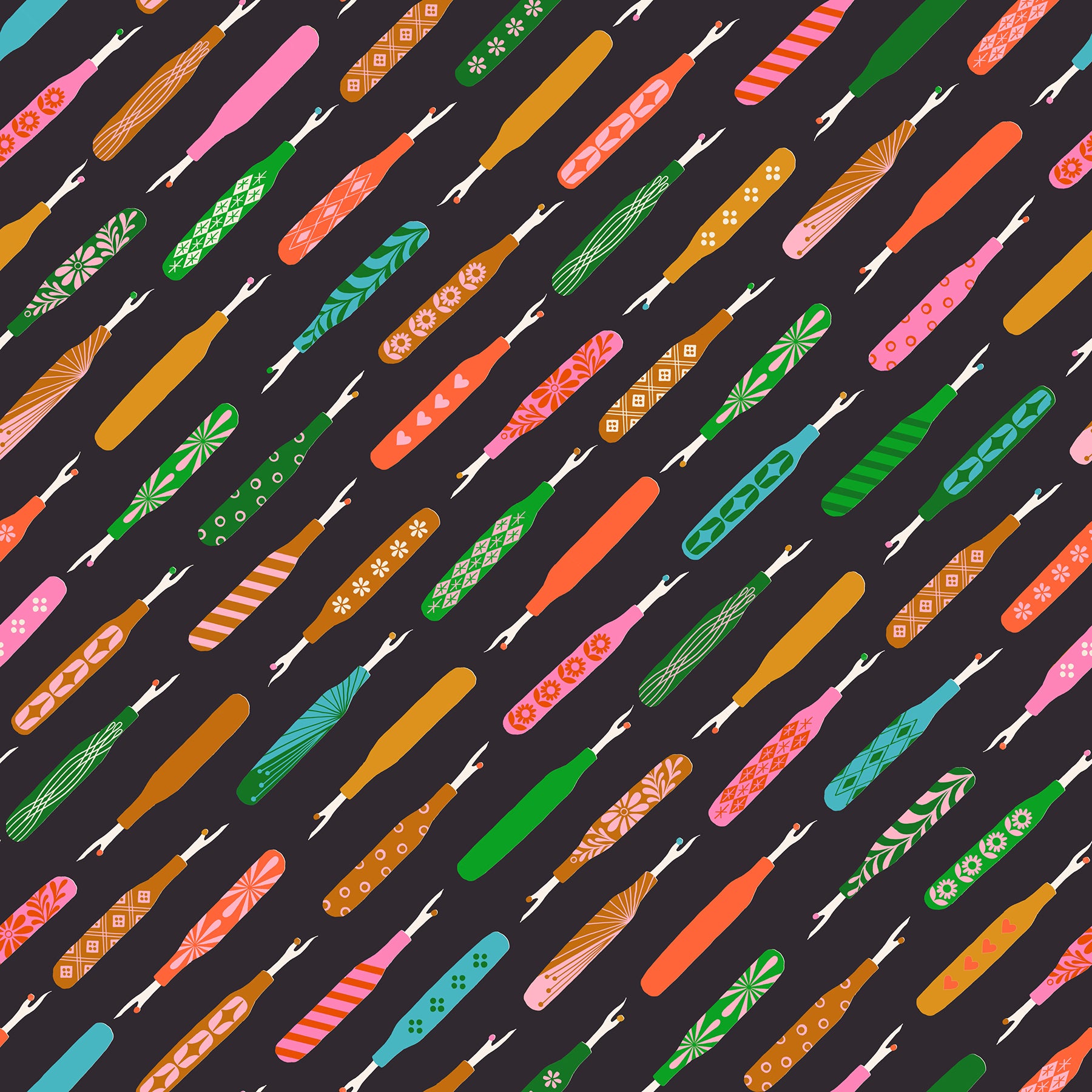 1-800-Notion - Seam Rippers - Soft Black - Ruby Stars Society - Moda Fabrics - 1/2 yd