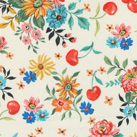 Porcelain - Cherry Cordial Large Floral - Julia - Crystal Manning - Moda fabrics- 1/2 yard