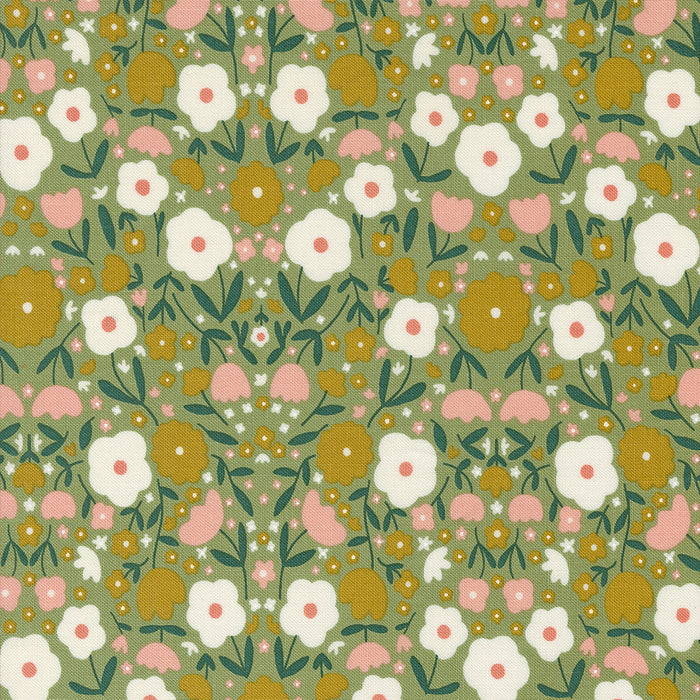 Sage - Imaginary Flowers - Gingiber - Moda Fabrics - 1/2 yard