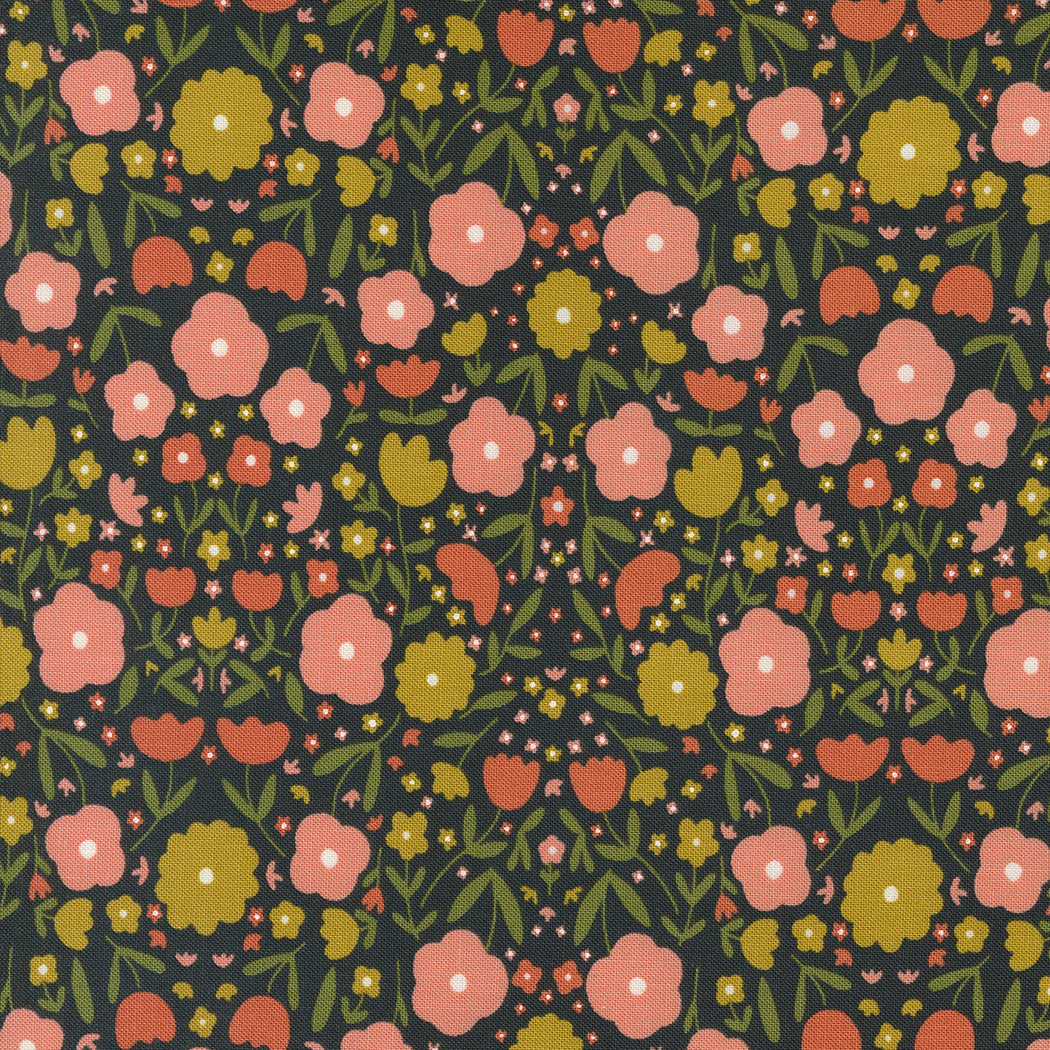 Ebony - Imaginary Flowers - Gingiber - Moda Fabrics - 1/2 yard