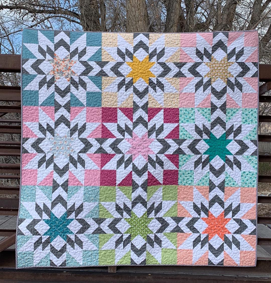 Clara Quilt Pattern in Colorful fabrics