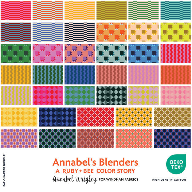 Annabel's Blenders: A Ruby + Bee Color Story - Fat Quarter Bundle - Windham