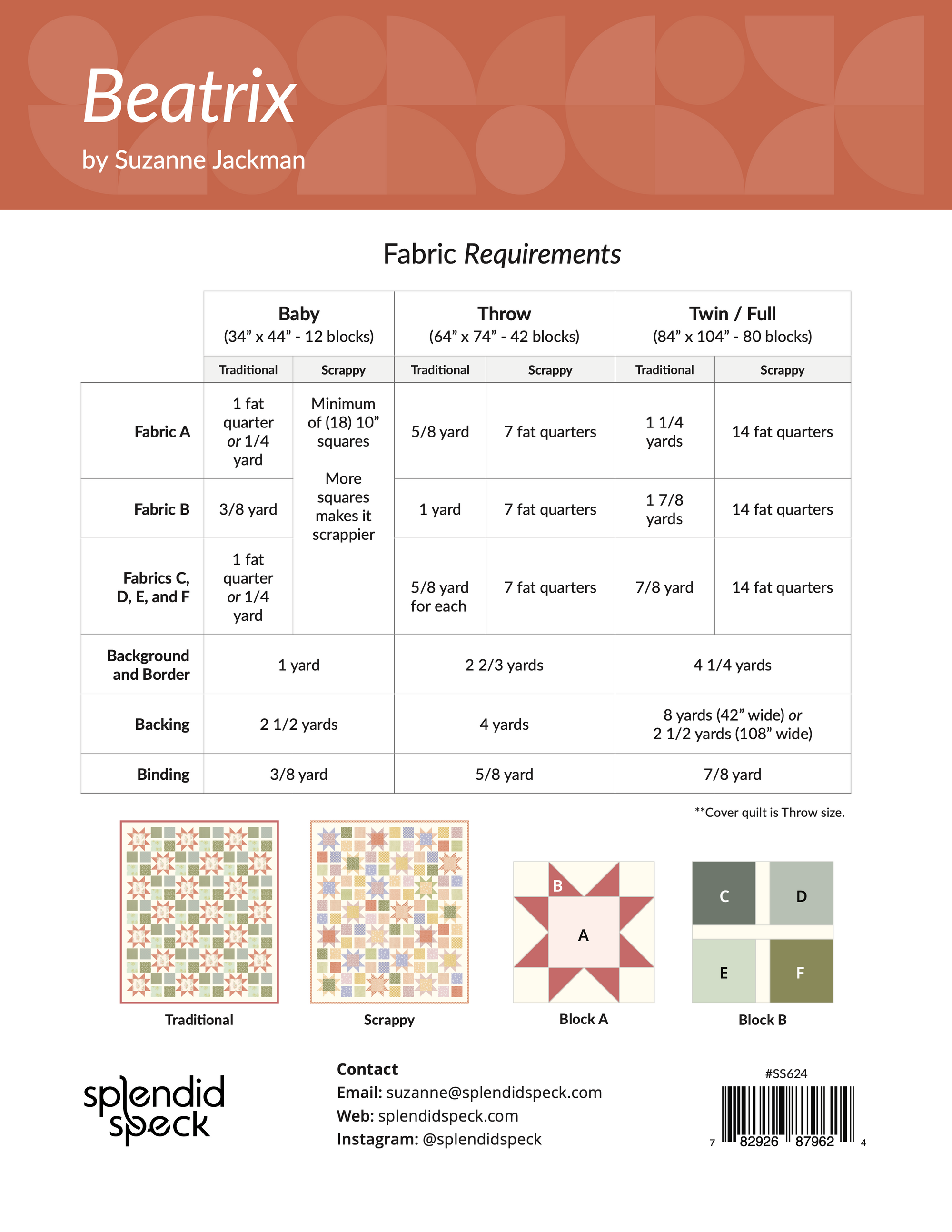 Beatrix - Quilt Pattern - PDF