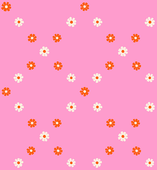 Best Day Ever - Flamingo Diamond Flowers - Melody Miller - Ruby Star Society - 1/2 yd