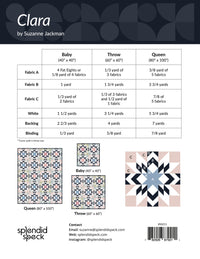 Clara - Quilt Pattern Back - PDF