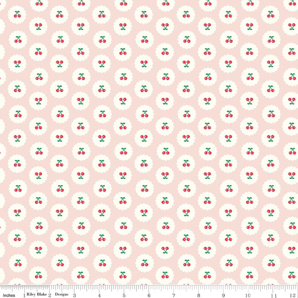 Cotton Nook - Cherries Blush - Minki Kim - Riely Blake Designs - 1/2 yd