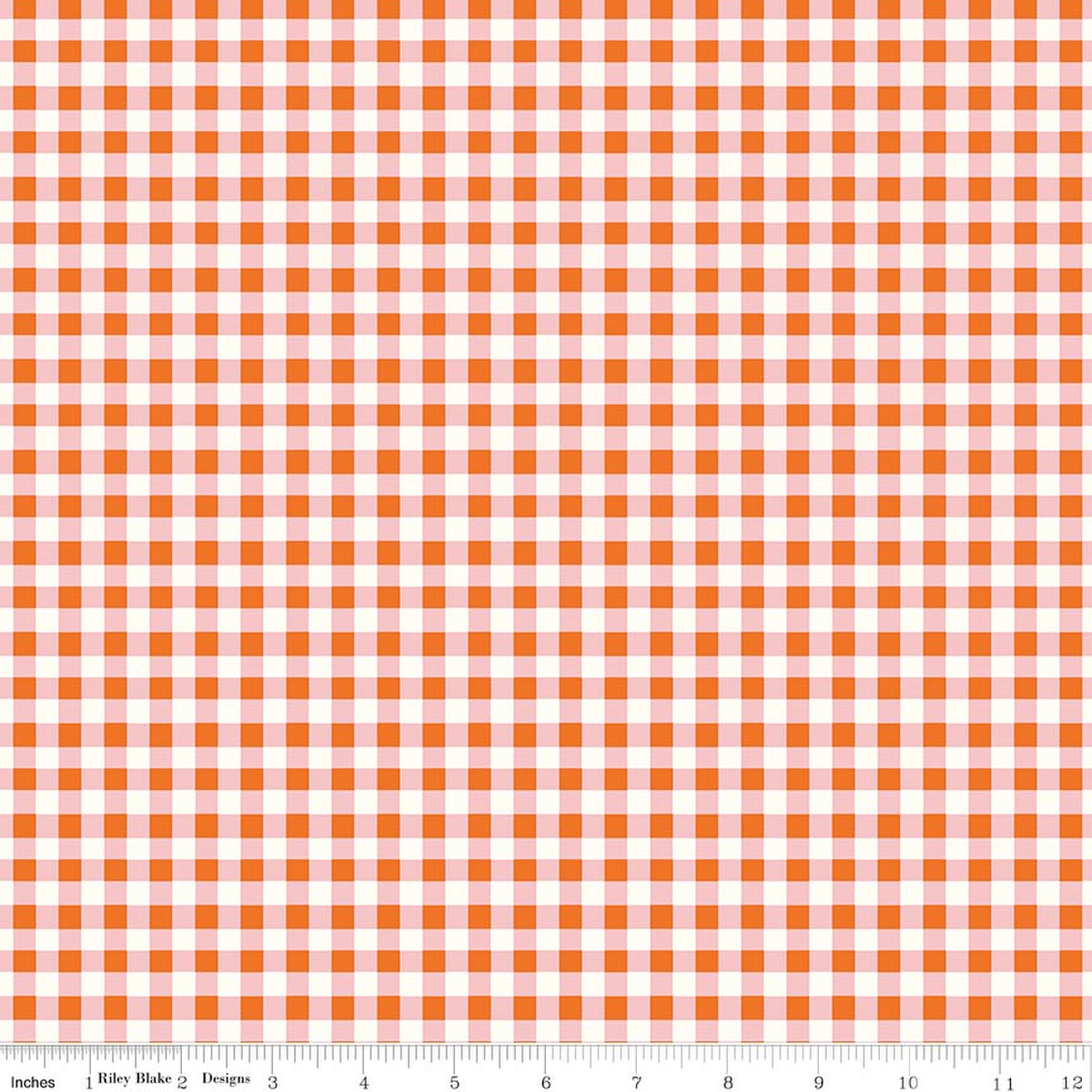 Cotton Nook - Plaid Orange - Minki Kim- Riley Blake Designs - 1/2 yd