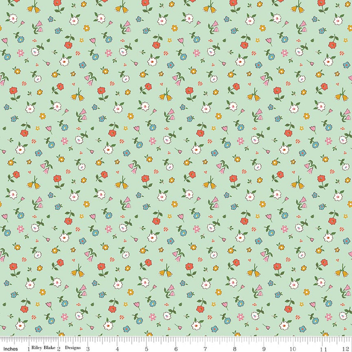 Cotton Nook - Pretty Mint - Minki Kim - Riley Blake Designs - 1/2 yd