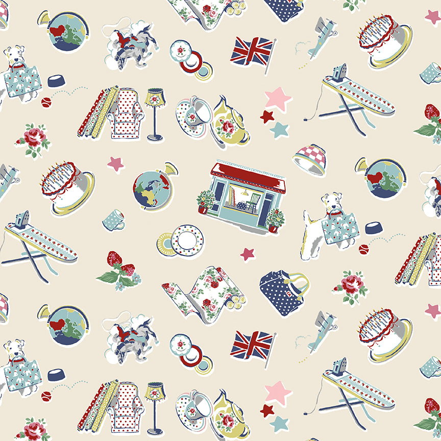 Cream Icons - Signature collection - Cath Kidston - Riley Blake - 1/2 yd