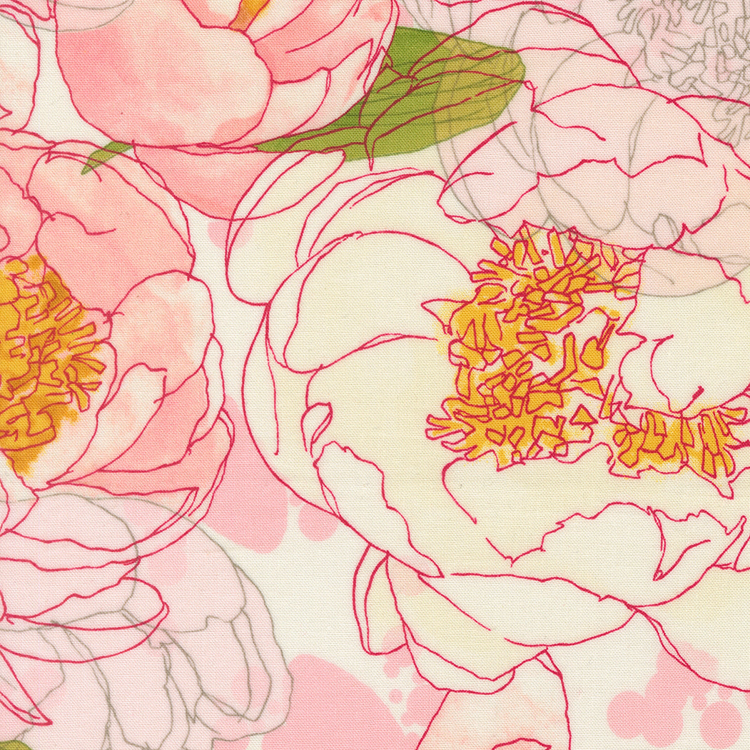 Darling Peony - Cream - Robin Pickens - Moda Fabrics - 1/2 yd