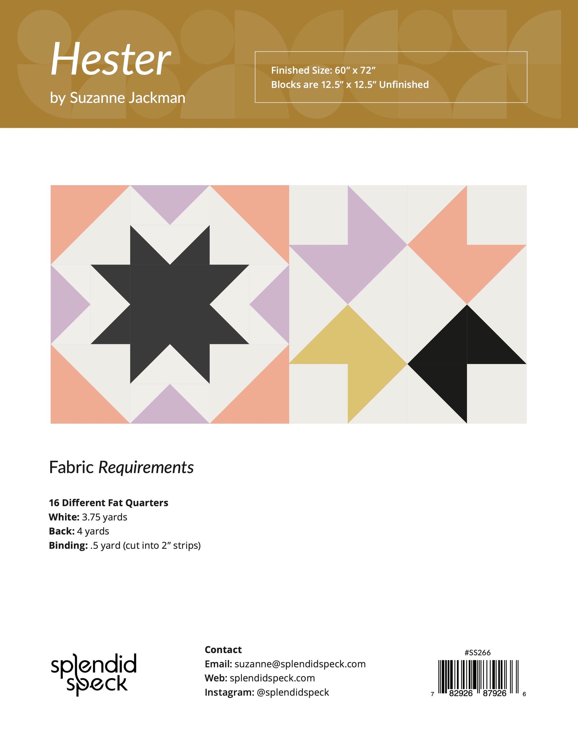 Hester - Quilt Pattern Back - PDF