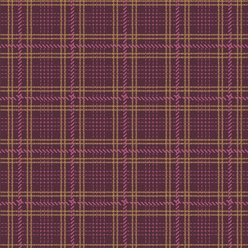 Highlands Flannel - Crosshatch Plaid Merlot - Art Gallery Fabrics - 1/2 yd