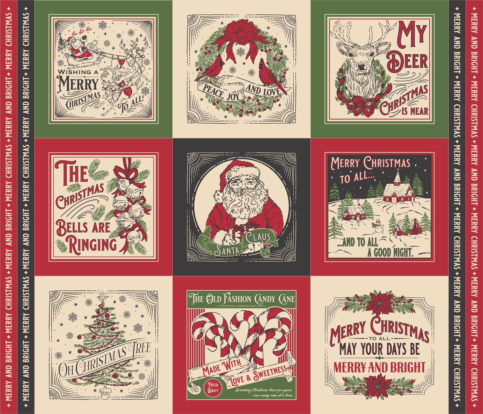 Holiday Cheer - Natural Christmas Quilt Panel - Stacy Iest Hsu - Moda