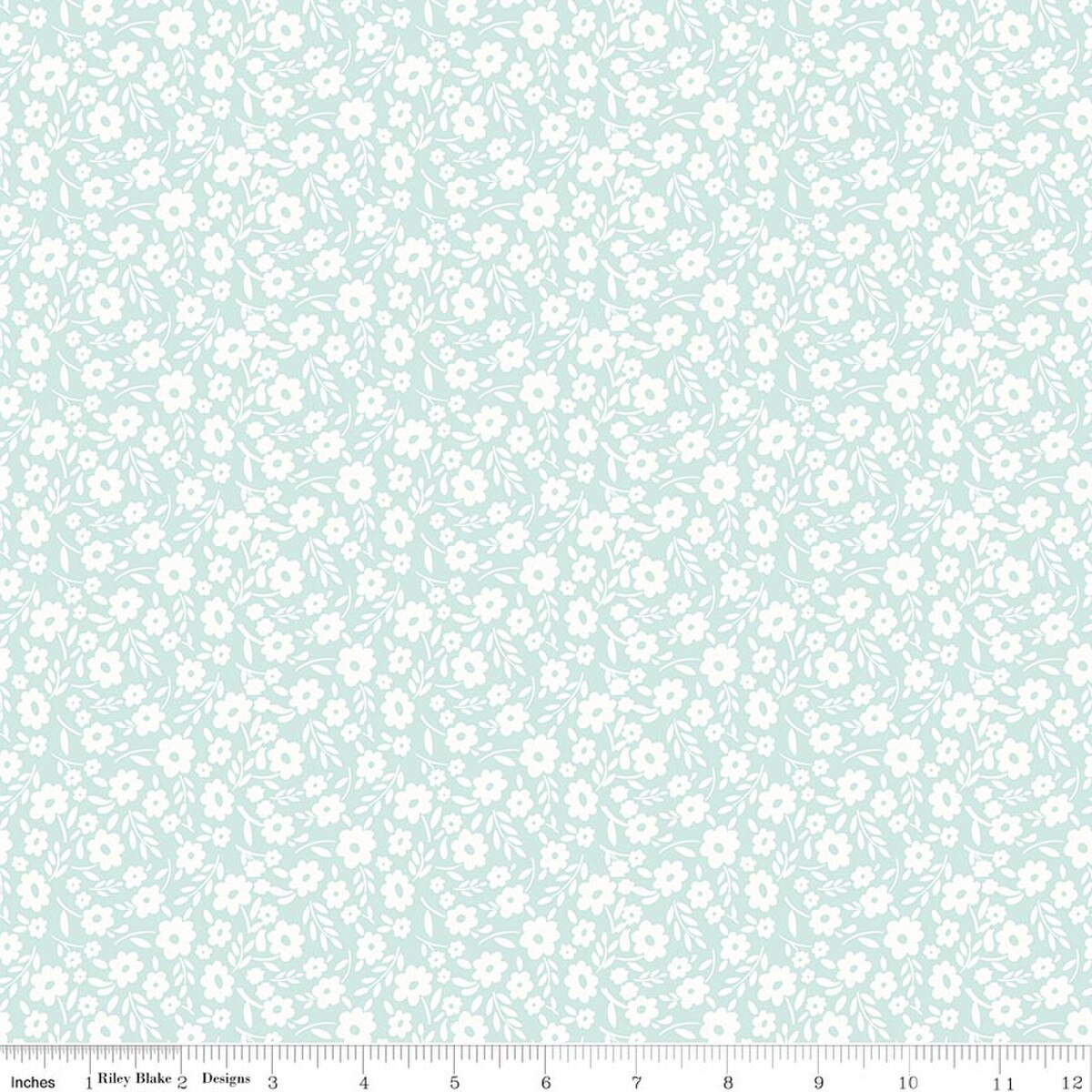 Little Posies - Floral Aqua - Cayla Naylor - Riley Blake - 1/2 yd
