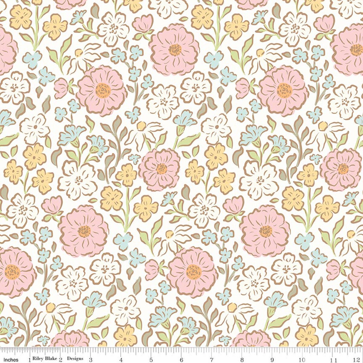 Little Posies - Main Cloud - Cayla Naylor - Riley Blake Designs - 1/2 yd