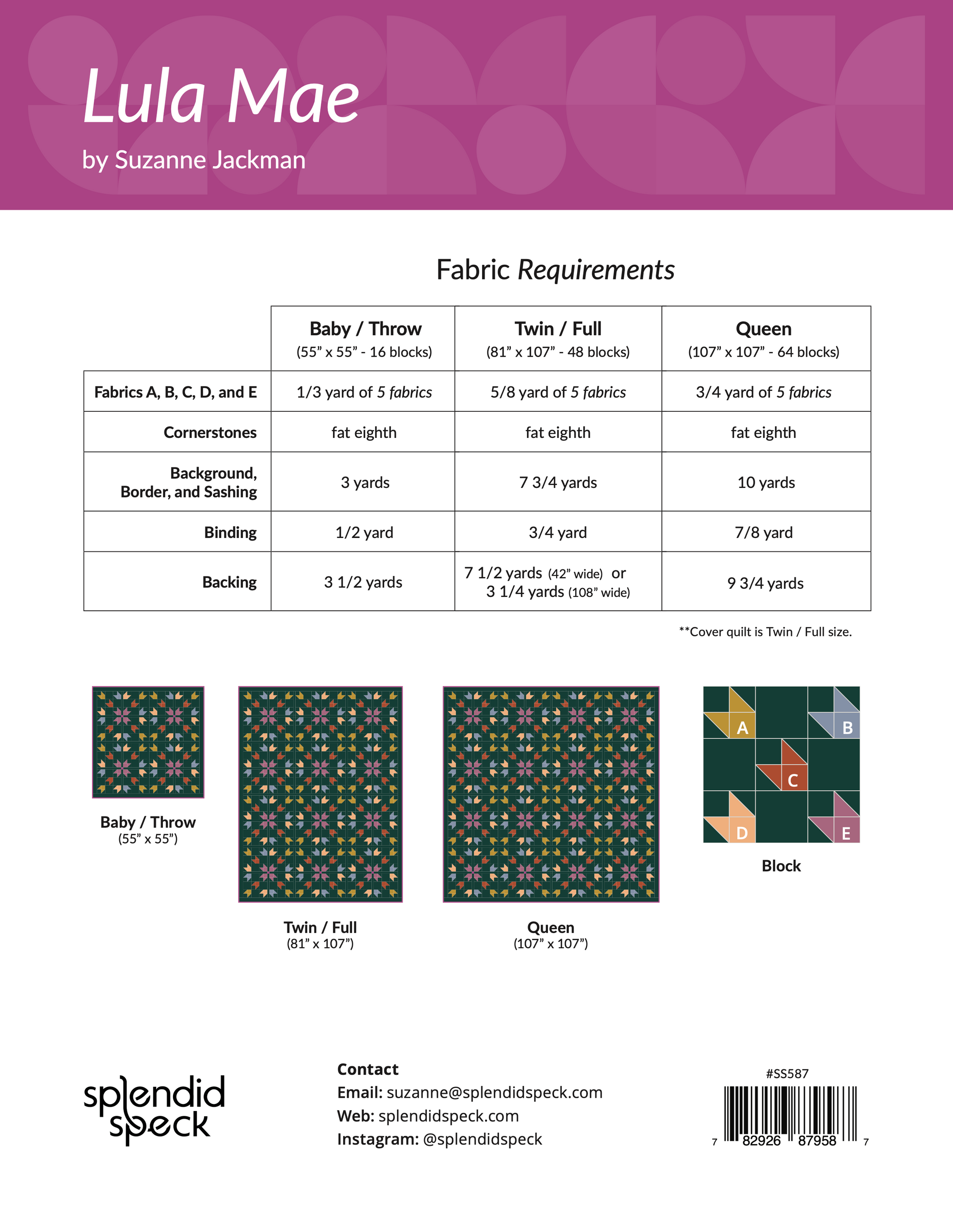 Lula Mae - Quilt Pattern - PDF