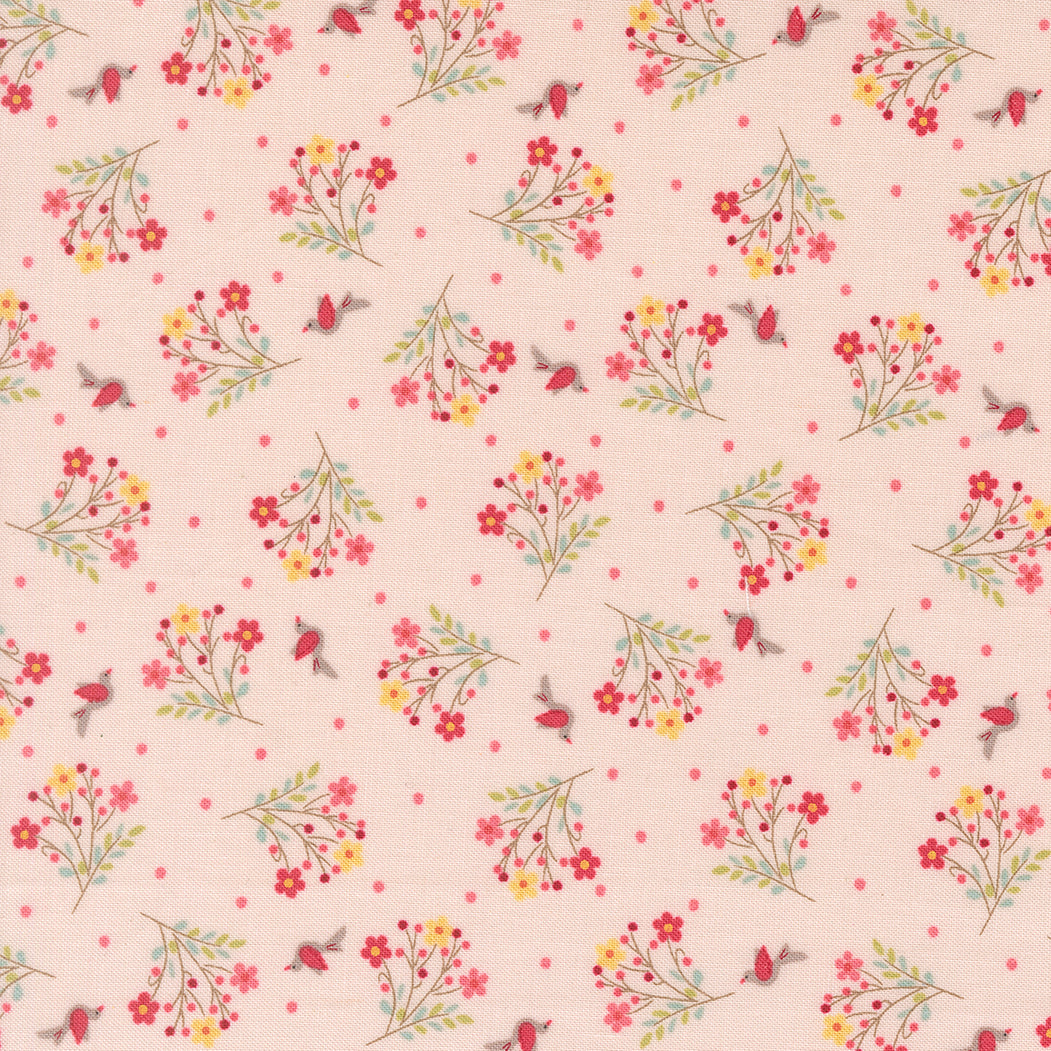 Lyda Rose - Wild Flowers - Pale Pink - Bunny Hill Designs - Moda Fabrics - 1/2 yd