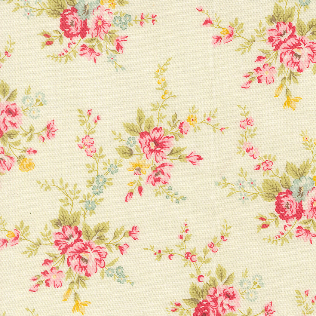 Lynda Rose - Main Floral in Porcelain - Bunny Hill Designs - Moda Fabrics - 1/2 yd