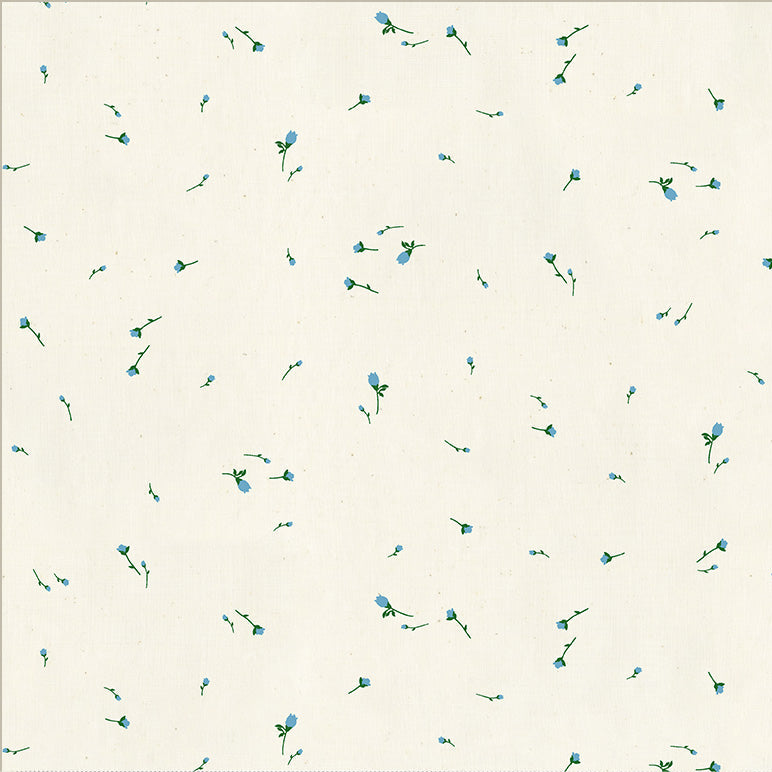 Miniatures - Spring Gathering Bumblebee - Blue Buds - Whistler Studios - Windham Fabrics -1/2 yd