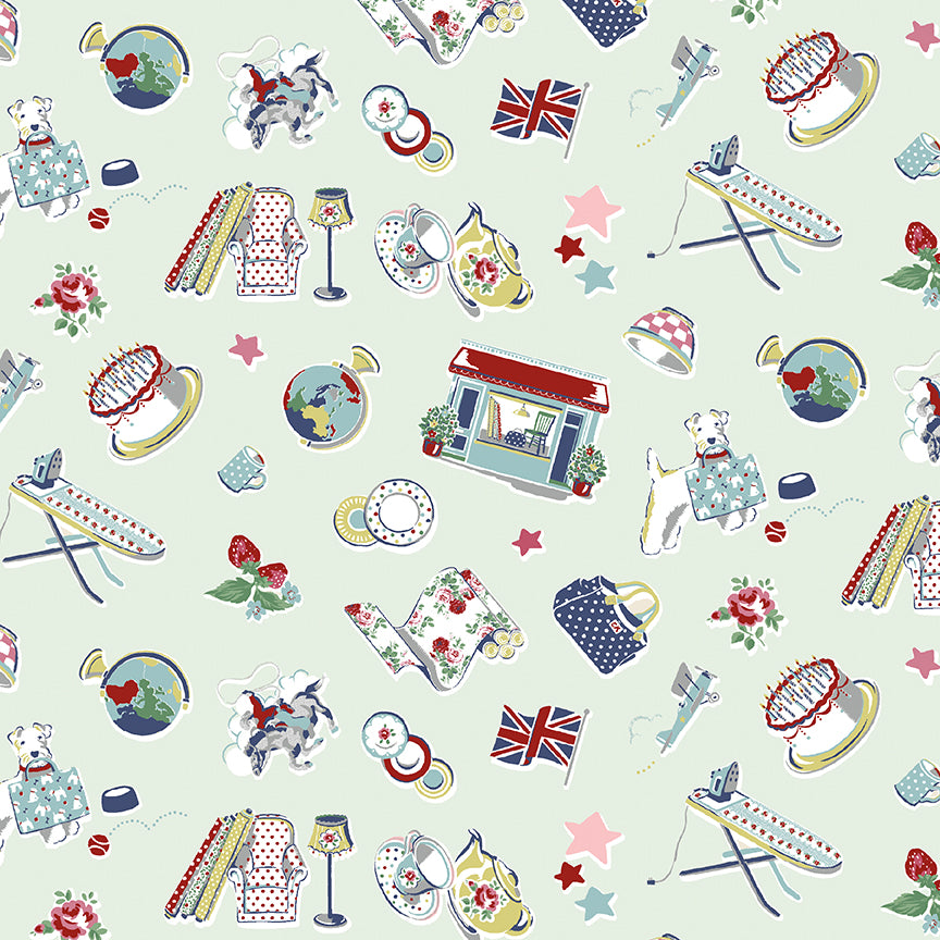 Mist Icons - Signature Collection - Cath Kidston - Riley Blake - 1/2 yd