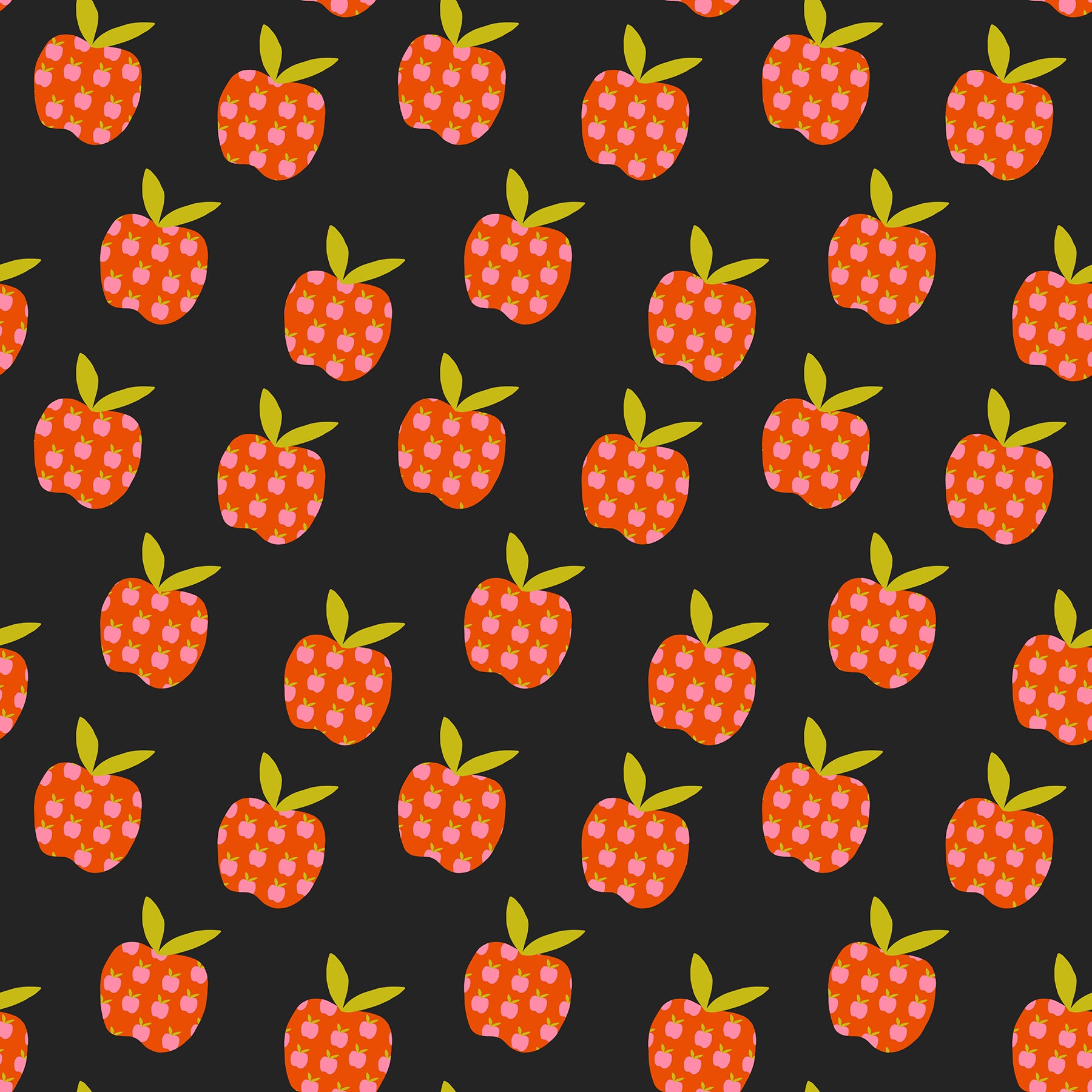 Mystic Fable - Big Apples Soft Black- Alexia Abegg - Ruyb Star Society - 1/2 yd