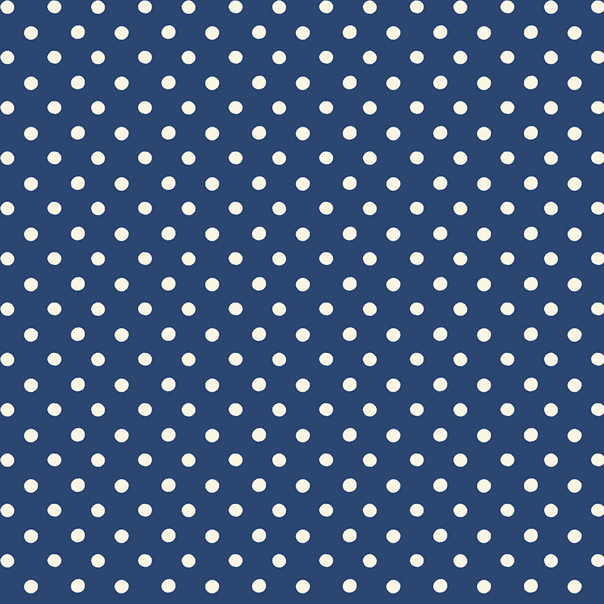 Navy Button Dot - Signature Collection - Cath Kidston - Riley Blake - 1/2 yd