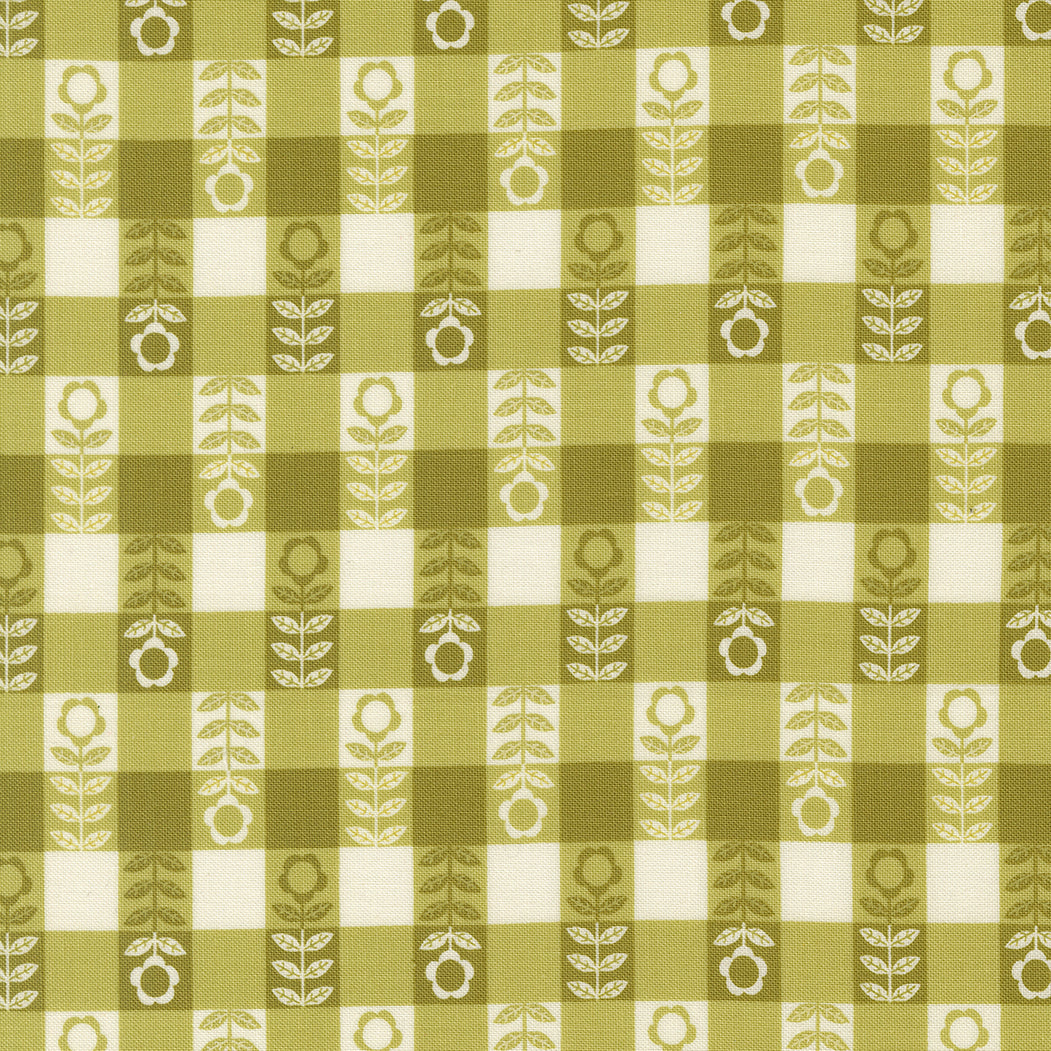 Night Owl - Leaf Flower Plaid - Ginger - Moda Fabrics - 1/2 yd