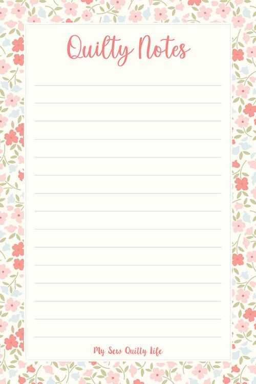 Note Pad - My Sew Quilty Life - Moda Fabrics