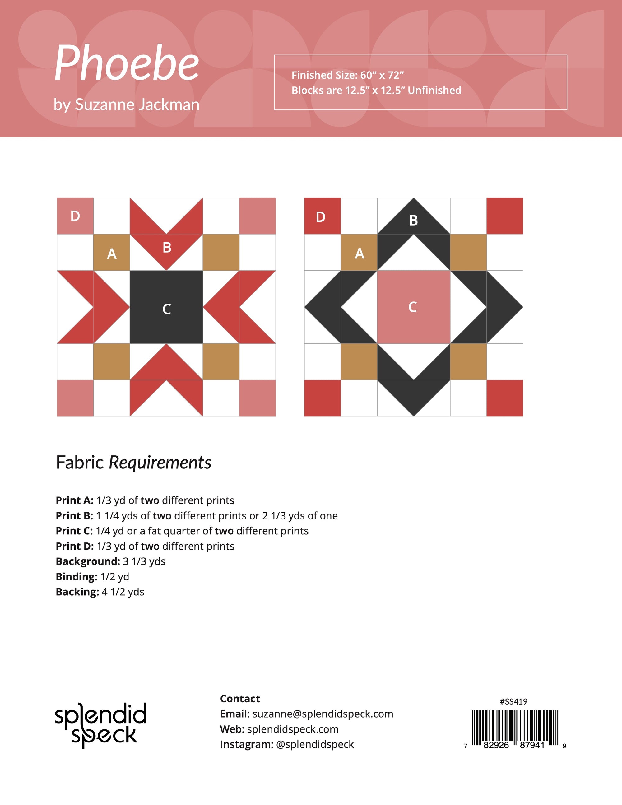 Phoebe - Quilt Pattern Back - PDF