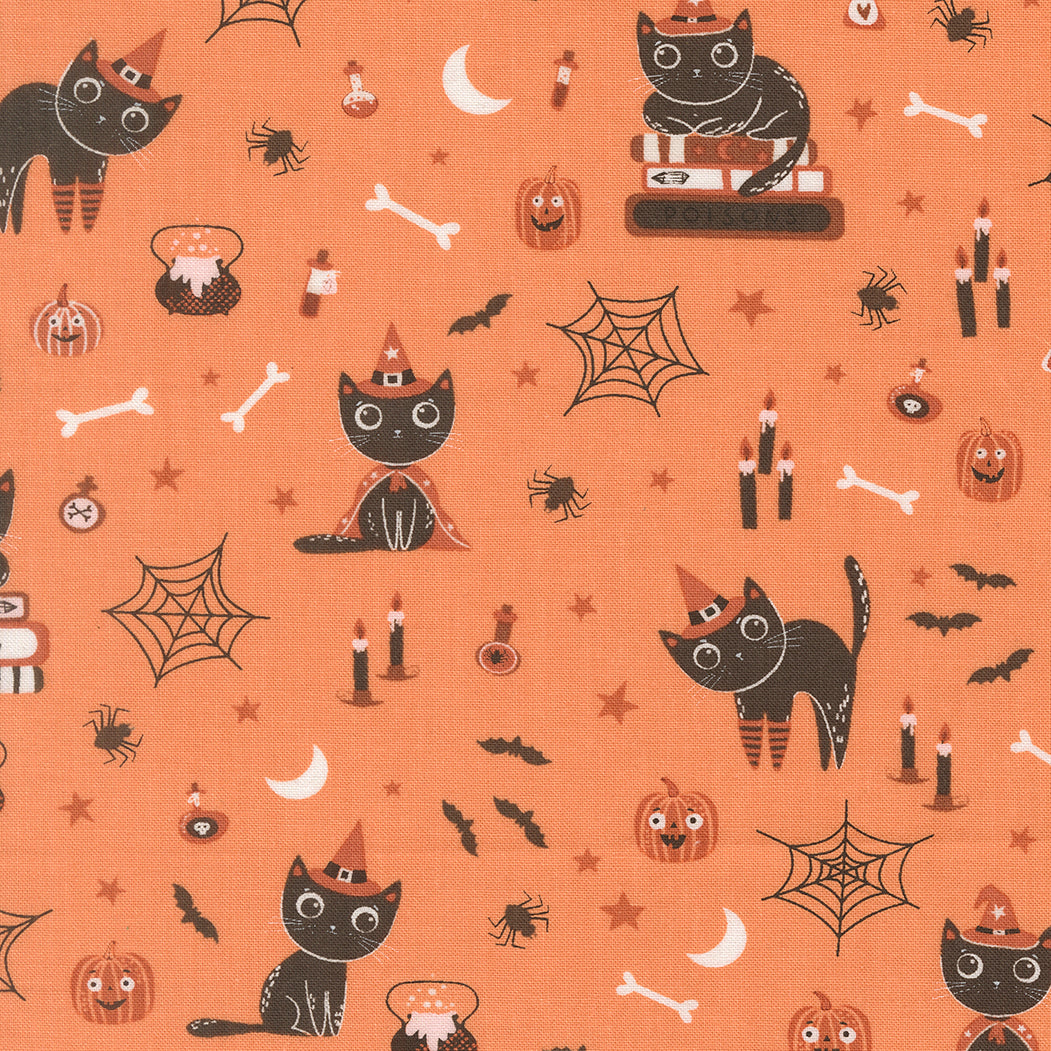 Purr and Boos - Pumpkin - Elena Amo - Moda Fabrics - 1/2 yd