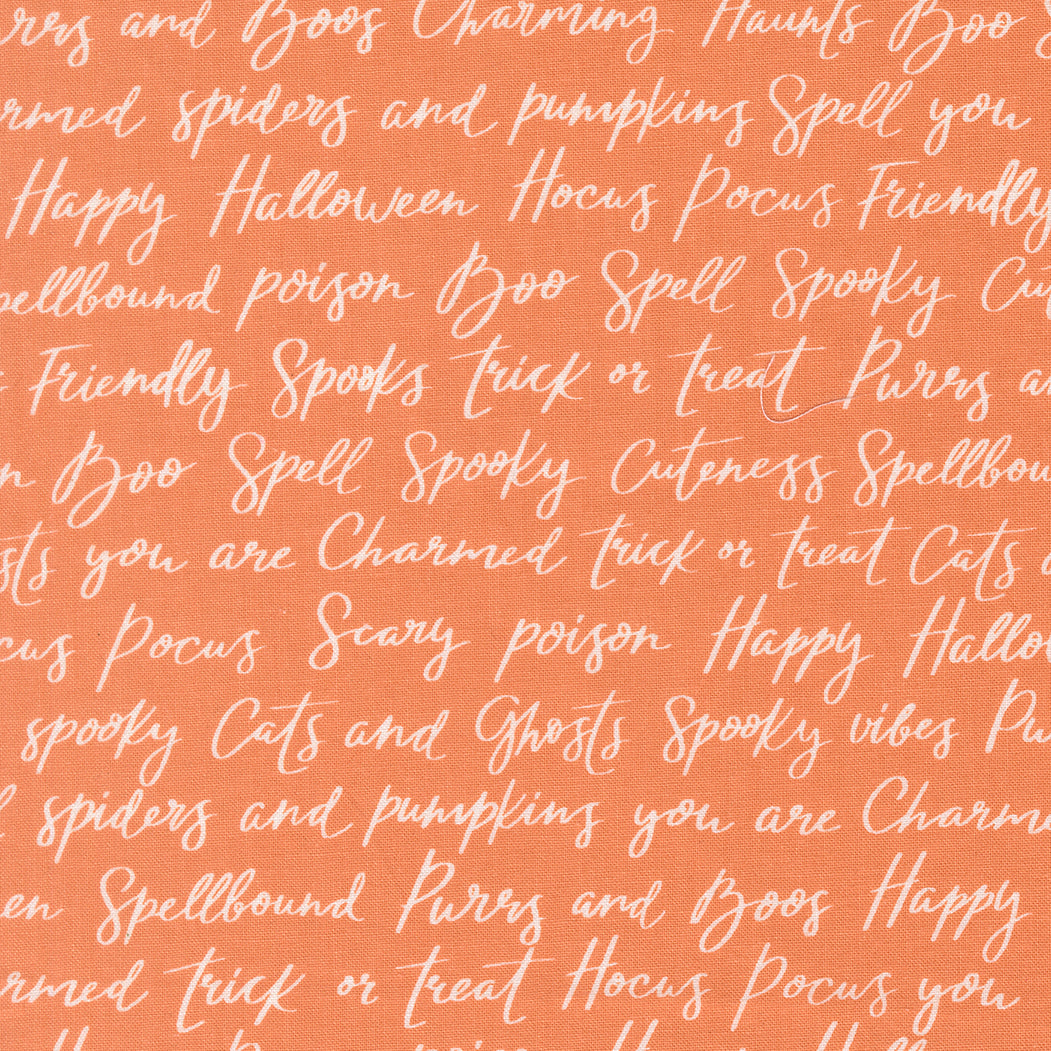 Purrs and Boos - Pumpkin Script - Elena Amo - Moda Fabrics - 1/2 yd