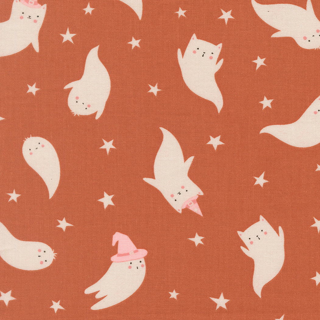 Purrs and Boos - Spice Ghosts - Elena Amo - Moda Fabrics - 1/2 yd