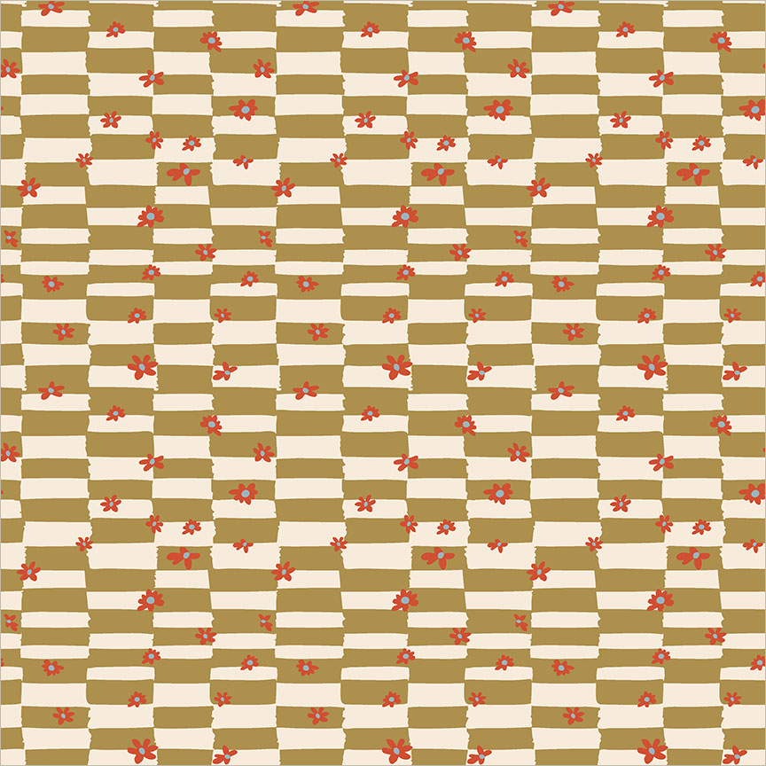 Rocky Coast - Cottage Check - Ochre - Cassandra Zaniboni - Windham - 1/2 yd