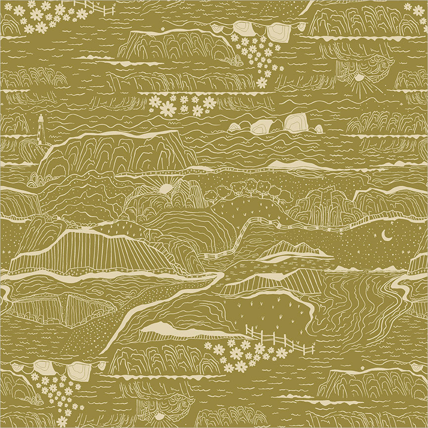 Rocky Coast - Drifline - Olive - Cassandra Zaniboni - Windham - 1/2 yd