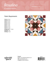 Rosalina - Quilt Pattern Back - PDF