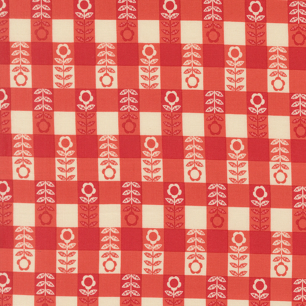 The Henhouse - Flower Plaid - Barn - Gingiber - Moda Fabrics - 1/2 yd