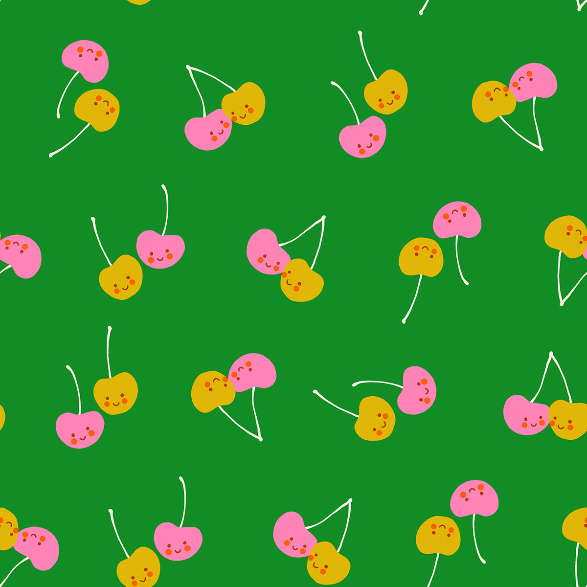 Trinketry - Cherry Friends - Deep Verdant - Melody Miller - Ruby Star Society - 1/2 yd