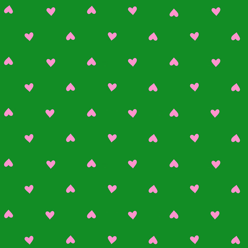 Trinketry - Deep Verdant Neon Hearts- Melody Miller - Ruby Star Society - 1/2 yd