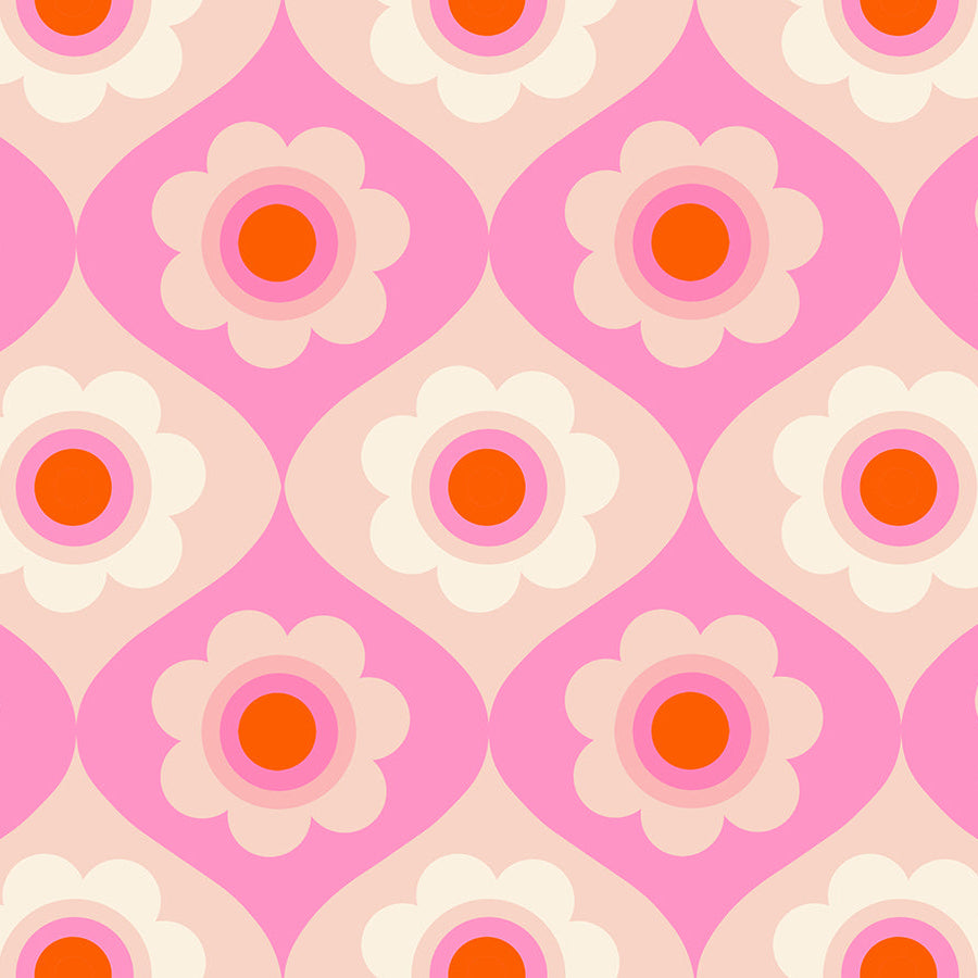 Trinketry - Floral - Flamingo - Melody Miller - Ruby Star Society - 1/2 yd