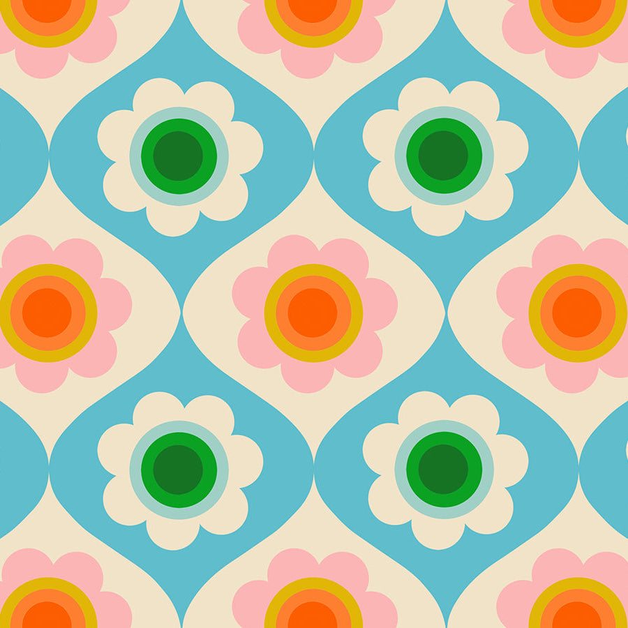 Trinketry - Floral - Turquoise - Melody Miller - Ruby Star Society - 1/2 yd