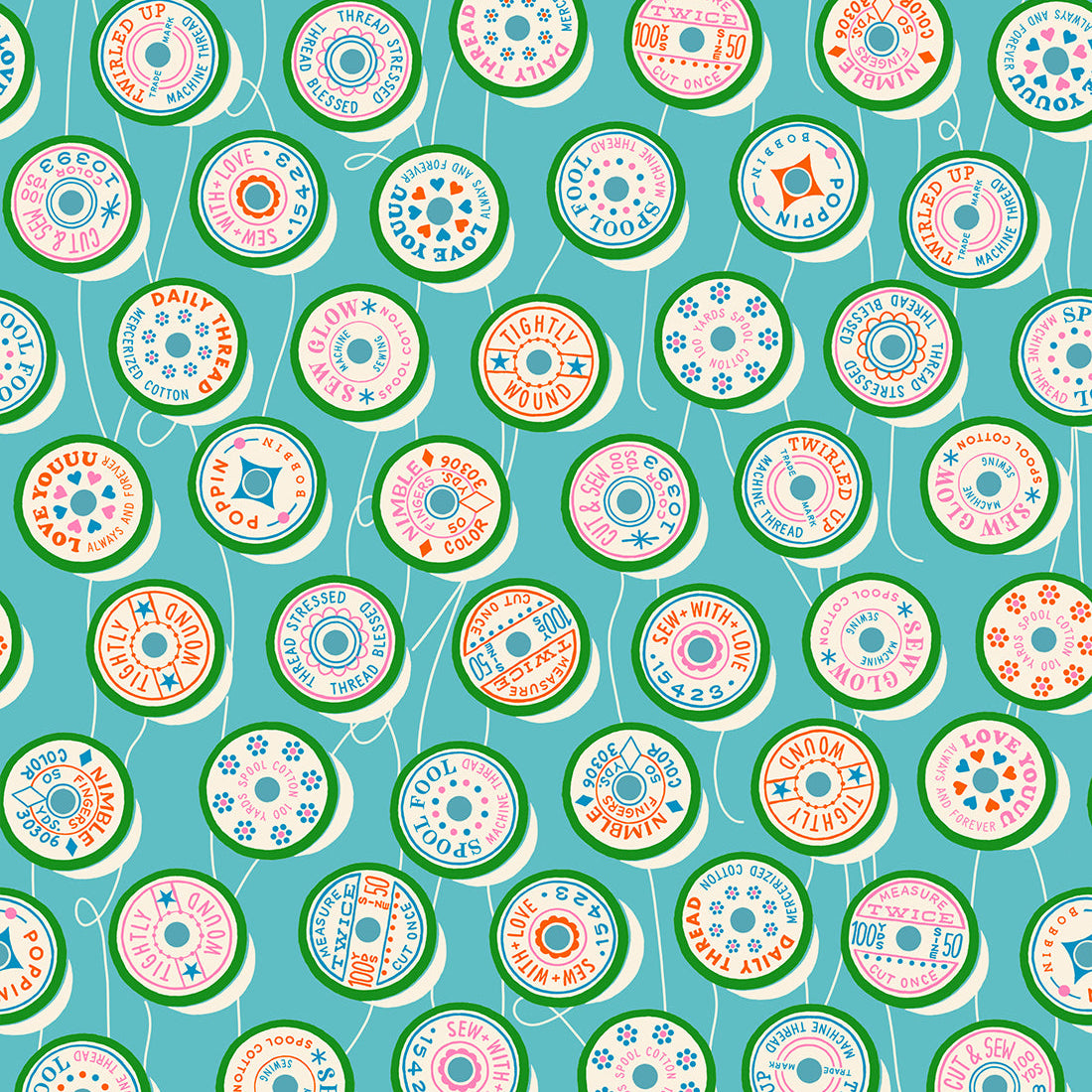 Trinketry - Spools - Turquoise - Melody Miller - Ruby Star Society - 1/2 yd