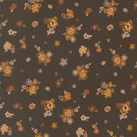 Floral pattern on a dark brown background