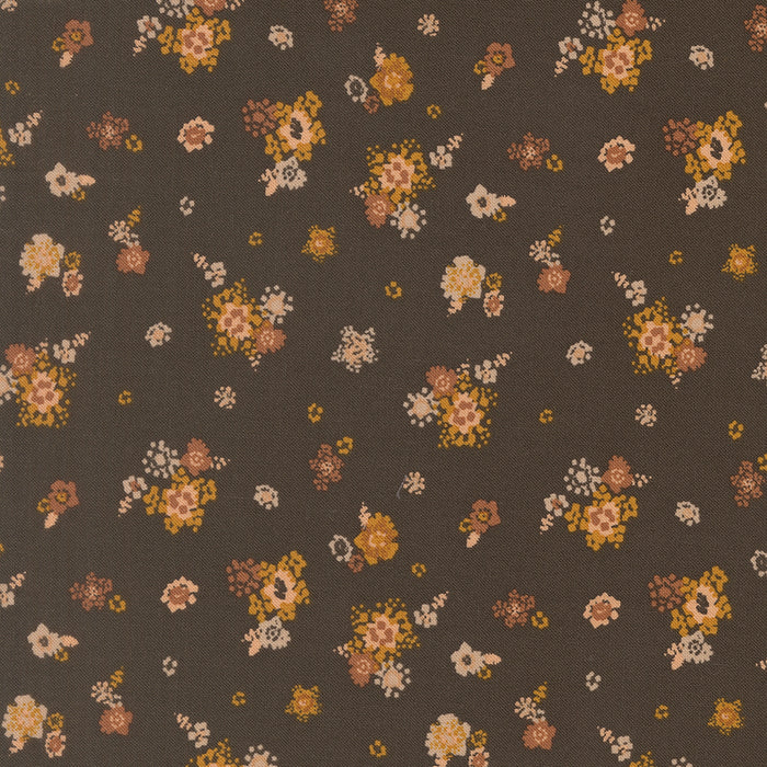 Floral pattern on a dark brown background