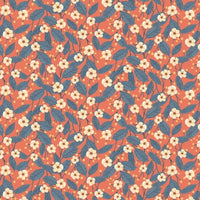 Midnight Garden - Tea Bloom - Persimmon Fabric - RJR